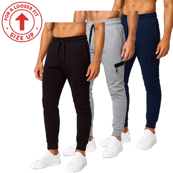 Men’s Tech Fleece Jogger Sweatpants (3 Pack) - Ideal for Training or Casual Wear